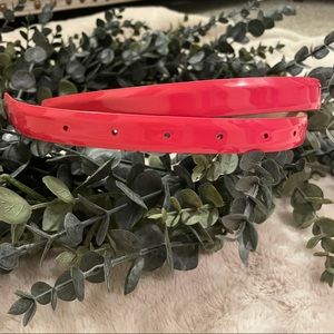 J. Crew Coral Pink Skinny Leather Belt Sz. S